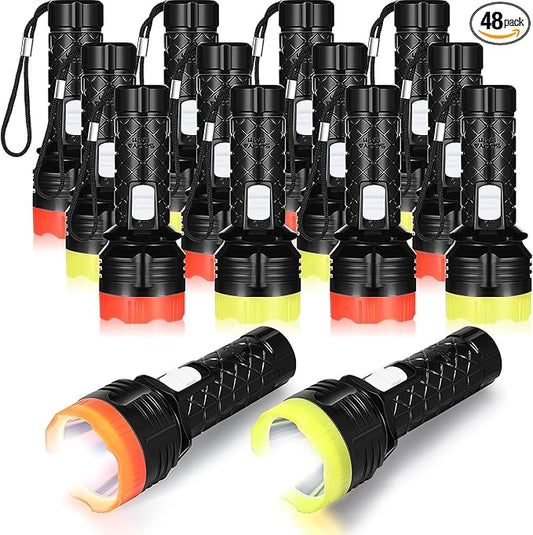 48 Pcs Mini Flashlight Bulk Flashlight with Lanyard Assorted Colors Torch Flashlights LED Keychain Flashlights Small Light Night Reading Emergency Hurricane Camping Hiking Party Favors