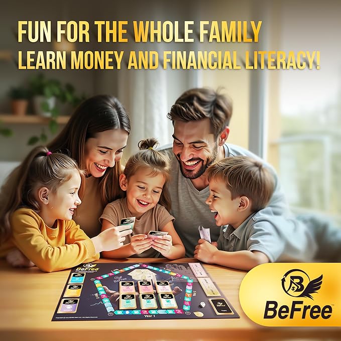 BeFree Strategy & Financial Literacy Board Game ??for Family & Teens with Fun Learning | Earn Money, Manage Cash Flow & Payday | Pay Deals, Invest in Real Estate & Stocks Assets (BeFree)