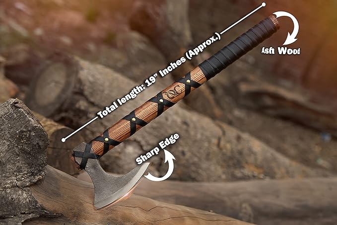 Viking Axe, Hatchets and Axes, Throwing Axes, Viking Battle Axe, Gifts for him, Wood Working Tools, Viking Gifts for Men, Tomahawk ax Head, Bearded Axe (Ragnor Viking Axe)