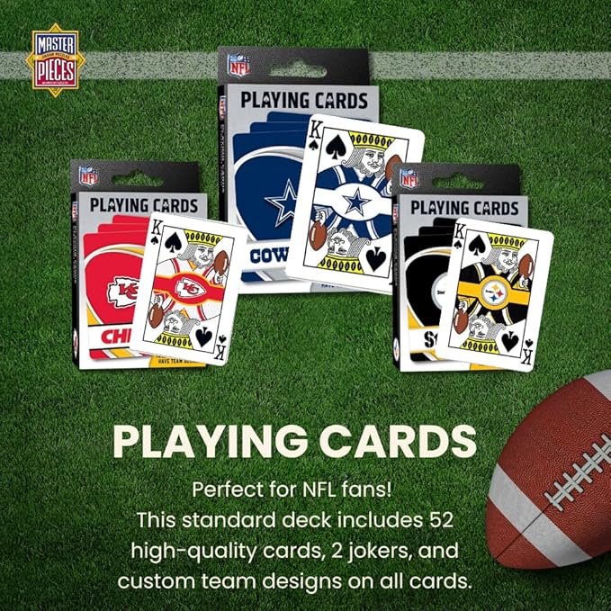 MasterPieces - NFL Playing Cards, Officially Licensed Cincinnati Bengals Football Deck, Family Games for Adults and Kids, Standard Size