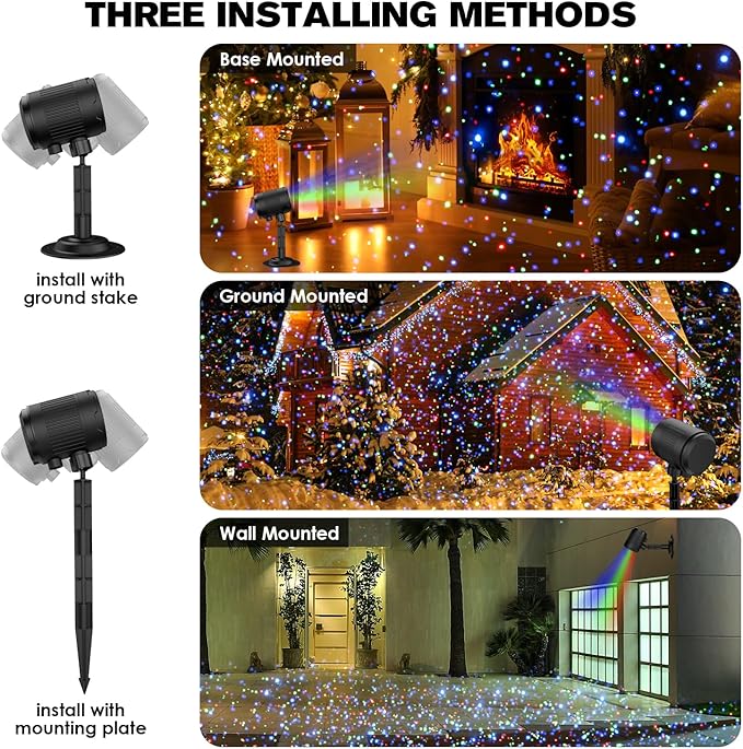 Halloween Laser Lights Outdoor, 3 Color RGB Laser Christmas Projector Lights Outdoor, Waterproof Holiday Laser Light Projector Outdoor Indoor for Home Yard Garden Decoration
