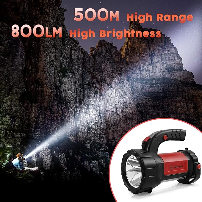 Camping Lantern Rechargeable, AlpsWolf LED Flashlight Spotlight Lantern with 800LM, 3600 Capacity Powered, Portable Bright Camping Light for Emergency, Outdoor Hiking, Power Outages