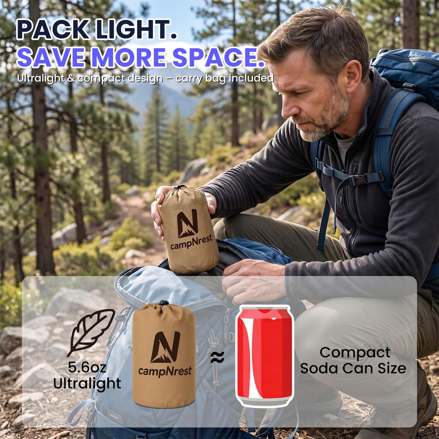 Inflatable Camping Pillow - Ultralight Compact Air Pillow for Travel, Backpacking & Hiking