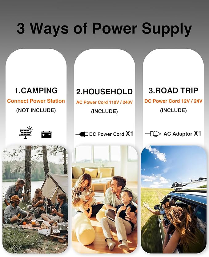 Portable Car Refrigerator, 12 Volt Refrigerator, Slim Design, 0℉~50℉, 17 Quart(16L) Electric Cooler, 12v Cooler for Vehicles, Truck, Camping, Travel, Home, RV