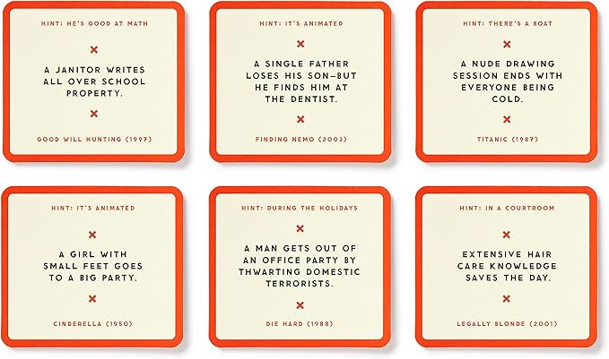 Brass Monkey Poorly Explained Movies – Party Game with 300 Cards Featuring Uniquely Terrible Descriptions of Movies, Suitable for 2-8 Players