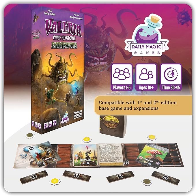Valeria Card Kingdoms Darksworn Expansion: Cooperative Saga Adventure Board Game - Daily Magic Games