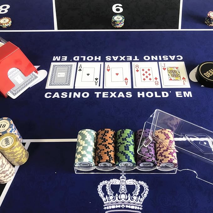 Poker Chip Holder Tray Racks - 1Pack Clear Acrylic Chips Rack Case with Cover Poker Table Accessories