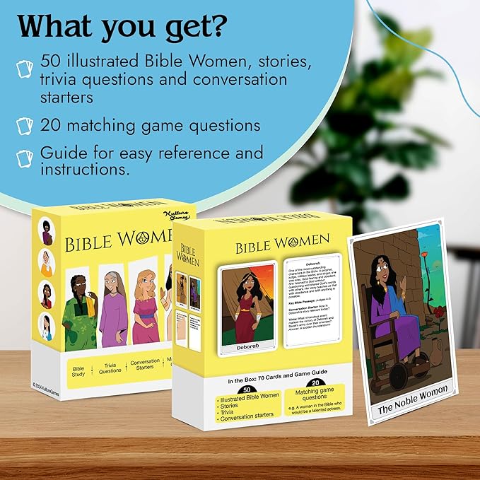 Kulture Games Bible Women - Christian Card Game with 50 Inspiring Bible Stories – Bible Trivia| Bible Trivia | Conversation Starters | Biblical Game