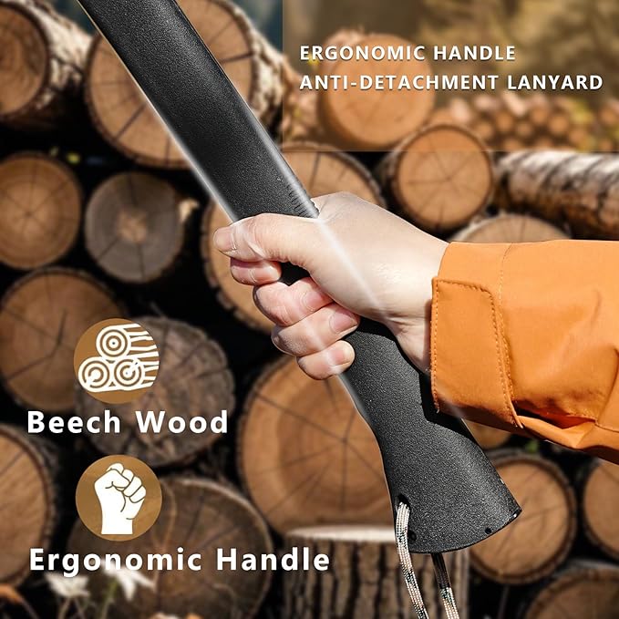 Outdoor Camping Hatchet Axe, Tactical Axe And Hammer, Small Fire Starter And Whistles, Essential Emergency Survival Tool, Multifunctional Tomahawk with Sheath, Military Grade Hiking Hunting