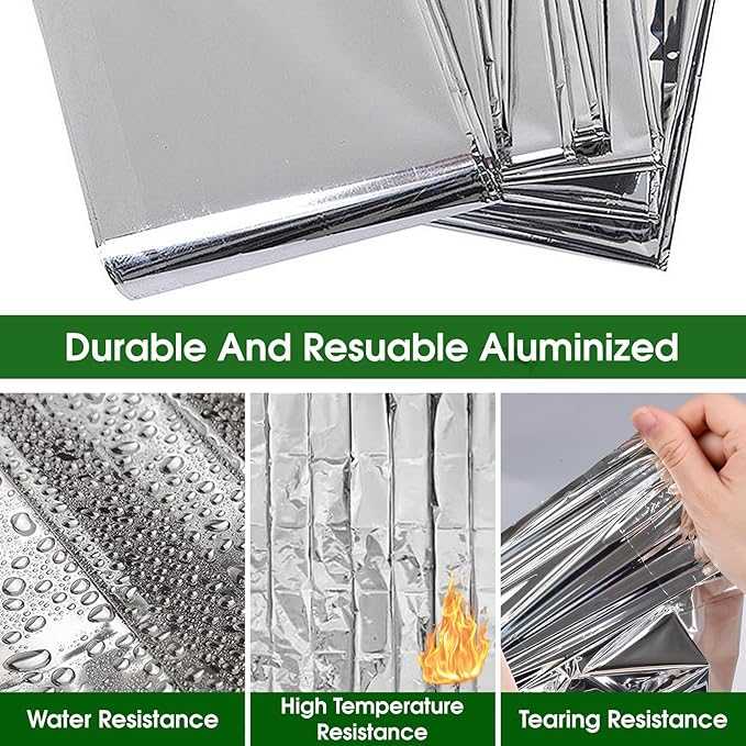 CXYARY 100 Pack Emergency Mylar Thermal Blanket, 84” x 52” Space Blankets, Emergency Thermal Blanket Space Rescue Survival Gear Camping for Outdoors, Hiking, Camping Survival