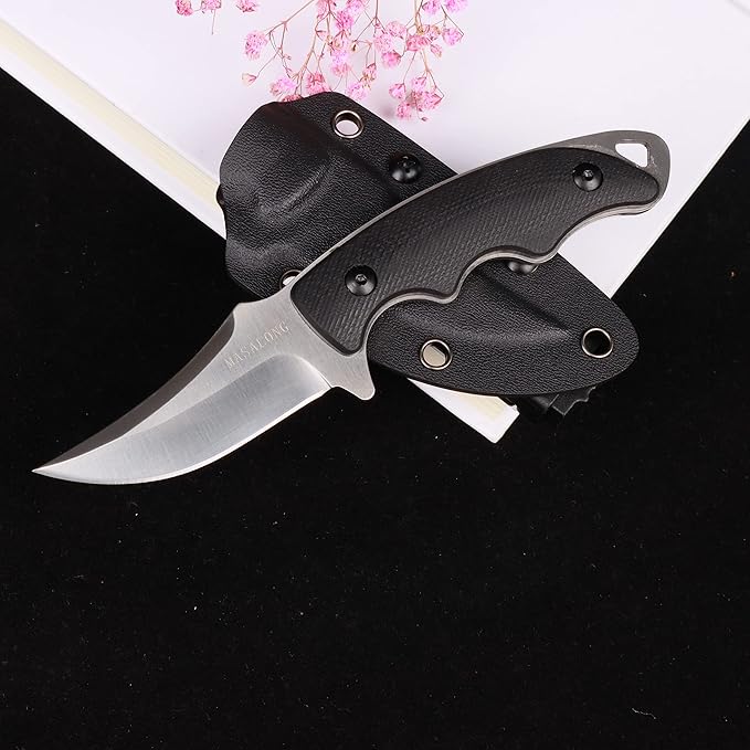 MASALONG Kni230 Fixed Blade Knife Hrc60 With Kydex Sheath for Outdoor Camping EDC Hunting Full Tang Design