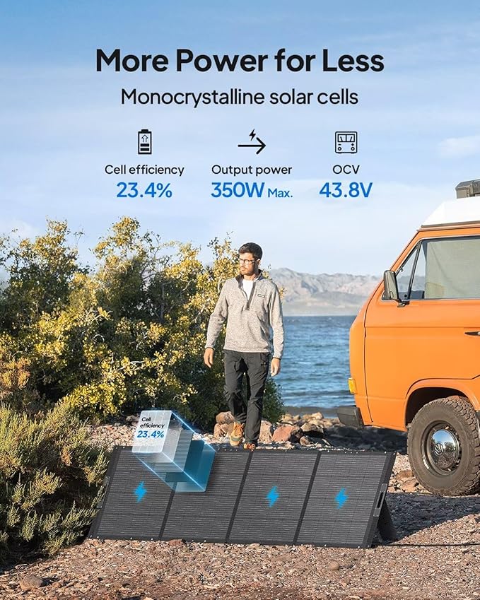 BLUETTI AC200L Solar Generator with 350W Solar Panel (Ships Separately), 2048Wh LFP Battery Backup w/ 4 2400W AC Outlets (3600W Power Lifting), Portable Power Station for Camping, Home Use, Emergency
