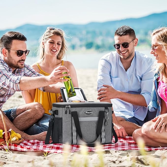Maelstrom Collapsible Soft Cooler Bag, 24/30/60/75 Cans Beach Cooler, Ice Chest, Leakproof & Portable for Beach, Camping, Road Trips & Grocery Shopping