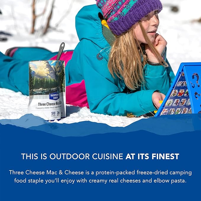 Backpacker's Pantry Three Cheese Mac & Cheese - Freeze Dried Backpacking & Camping Food - Emergency Food - 24 Grams of Protein, Vegetarian