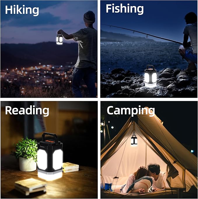 Sinvitron Camping Lantern Rechargeable??0,000mAh Portable Camping Lights, QC3.0 Fast Charging,1000 Lumens,350H Runtime,IPX5 Waterproof Emergency Light for Hurricanes,Power Outages,Camping