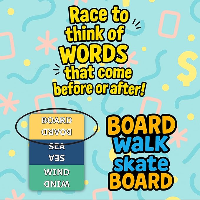 Before After ??Fast-Paced Wordplay Card Game for Smart, Competitive Fun - Quick-Thinking Shout-It-Out Challenge for 2 Teams - Card Games for Adults & Families - Ages 10+, 2-8 Players, 15 Mins