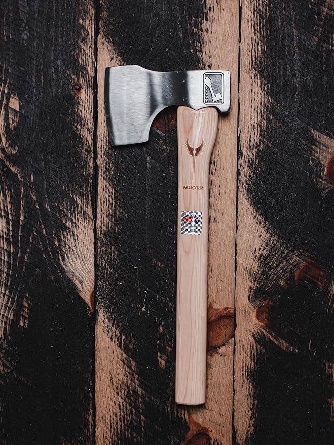 WATL Valkyrie: World Axe Throwing League Premium Competition Throwing Axe with Nylon Sheath and Nordic Engraved Hickory Wooden Handle