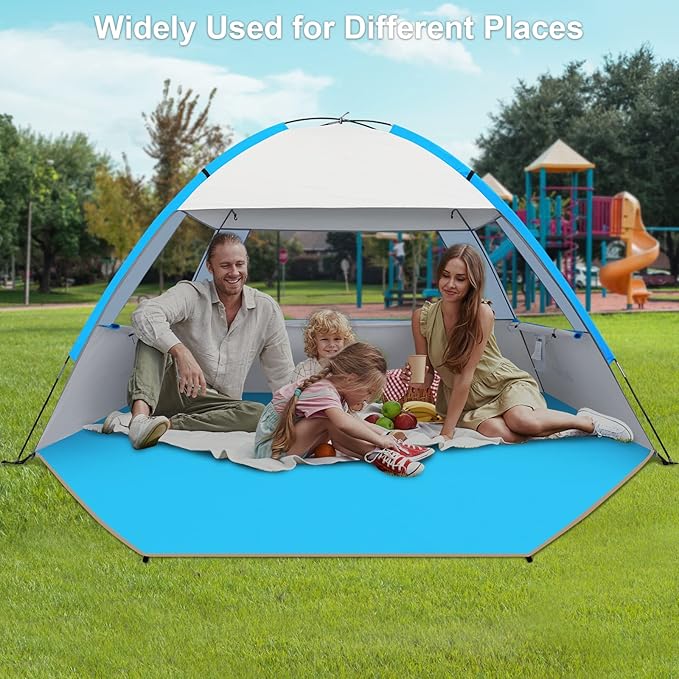 Gorich Beach Tent Sun Shelter for 3/4-5/6-7/8-10 Person with UPF 50ï¼?UV Protection, Lightweight & Easy Setup Beach Shade Canopy, Portable Beach Shade Tent Beach Cabana