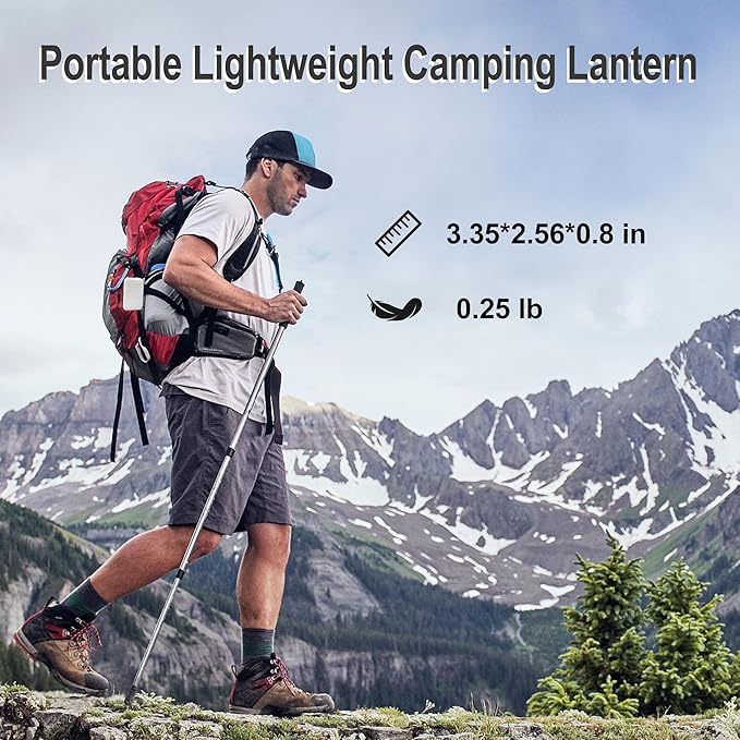 Tent Lights for Camping, Rechargeable Camping Lights for Tent, Camping Tent Light with 8 Brightness Modes for Power Outages, Emergency, Tent, Outdoor (White)
