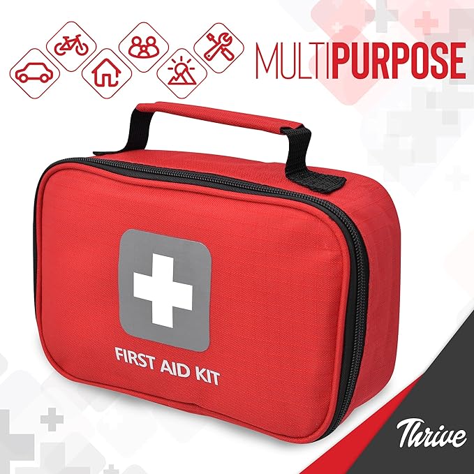 Thrive First Aid Kit (154 Pieces) - Family Safe First Aid Bag Packed w/Hospital Grade Medical Supplies ??Emergency kit