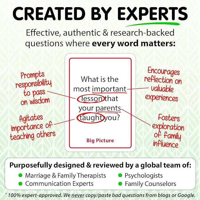 200 Generations Conversation Cards - Deep, Fun & Reflective Questions to Spark Connection - Perfect for Kids, Parents & Grandparents to Share Stories, Bond, and Create Lasting Memories Together