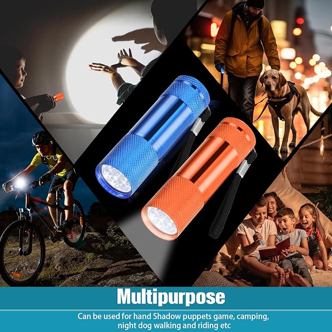 VIHOSE 48 Pcs Mini Flashlights Bulk, Bright Aluminum Handheld Flash Light with Lanyard, Small LED Flashlights for Kids Night Reading Emergency Hurricane Camping Hiking Party Favors(Bright Color)