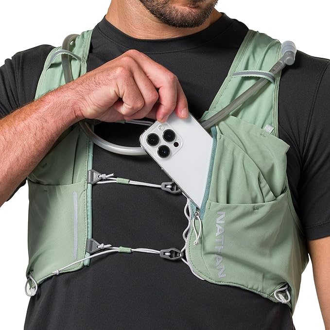 Nathan 12L Hydration Vest ??Quick-Fit Adjustments, Breathable Mesh, 1.6L Bladder, 8.8 oz, 6 Pockets, Pinnacle Pro