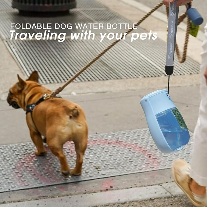 Foldable Dog Water Bottle,Portable Water Dispenser,Outdoor Pet Water Bottle for Dog,Cat,Puppy,Walking,Hiking,Travel.Dishwasher Safe,Puppy Accessories,10oz
