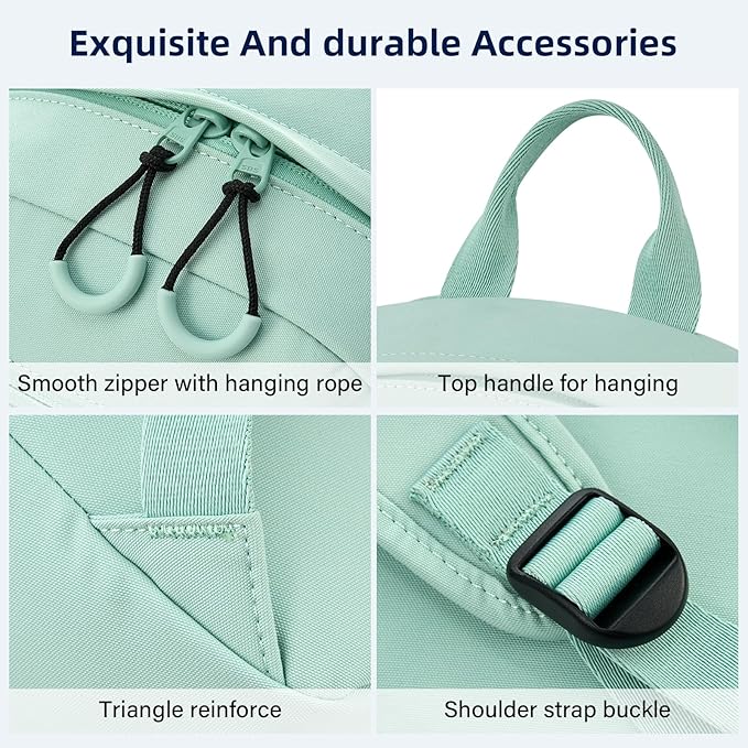 Carry On Travel Backpack For Men Women, 13 Inch Small Mini Work Bag Personal Item Backpacks, Camping Back Pack Lightweight Hiking Daypack For Office Nurse Commuter (Cyan)