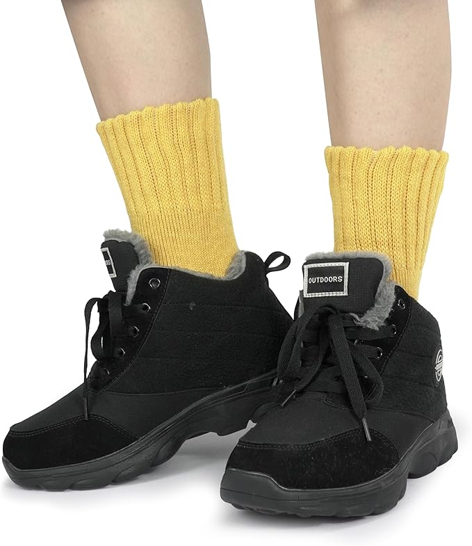 BomKinta Boot Socks for Women Winter Solid Thick Warm Socks Cozy Crew Socks Christmas Gift