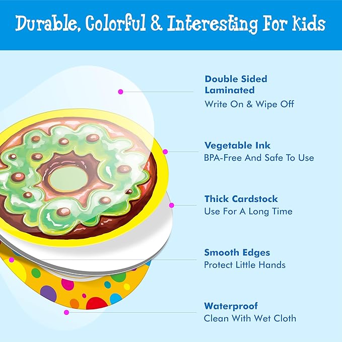 Hebayy 52 PCS Donut Matching Game, 26 Designs Dessert Cards Engaging Food Memory Game, Educational Learning Toys for Preschool 4 5 6 Years Old