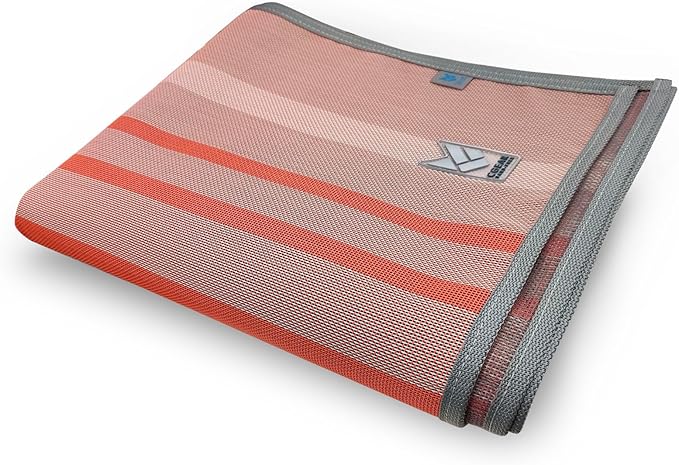 CGEAR RV Comfort Mat – Patented Sand-Free Technology with Ultra Soft Material – Sized to Your RV, Campsite, Beach House – Great Outdoor Patio Rug for RV and Camping (Earthy Dynamic Stripe, 8' X 11')