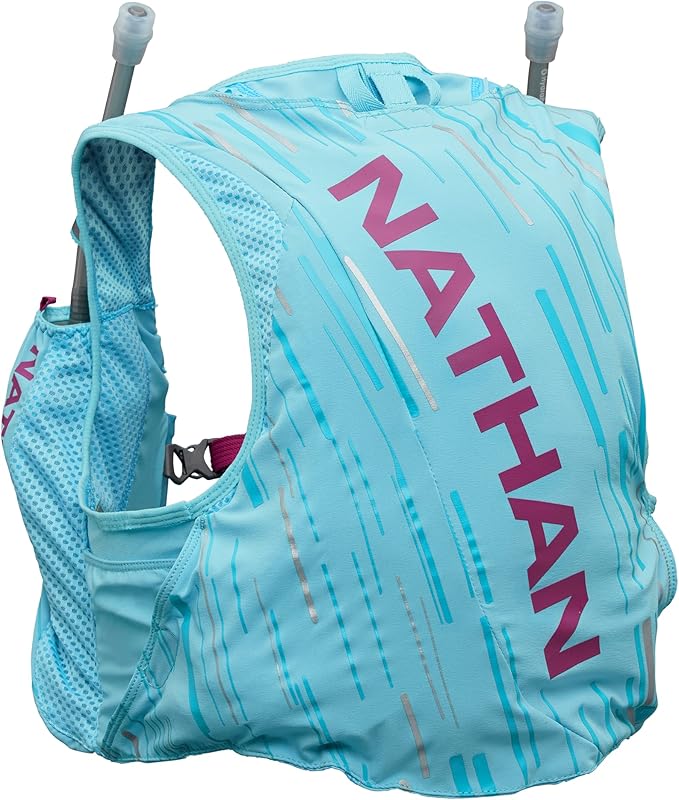 Nathan Pinnacle Race Vest 4L Running Vest with Water Bottle, with Two 20 oz Hydration Soft Flasks, Water-Resistant Pockets, Lightweight & Moisture Wicking