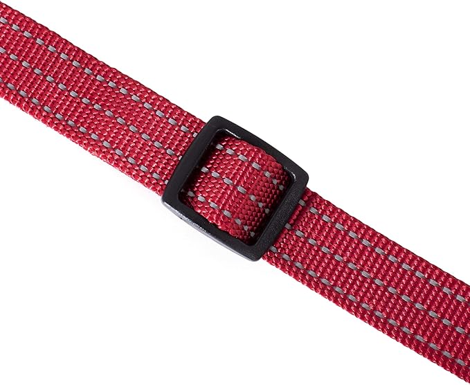 Mile High Life Dog Collar | Nylon Reflective Dog Collars | Light Weight Puppy Collars | Red Dog Collars for Medium Dogs (Solid Red, Medium)