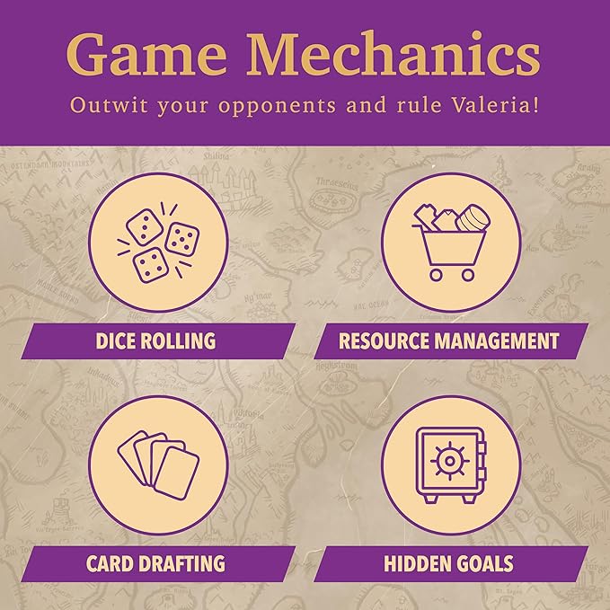 Valeria Card Kingdoms Board Game - Strategy & Dice Rolling with Resource Management - Fun for Teenagers, Adults, Family Game Night - Ages 10+, 1-5 Players