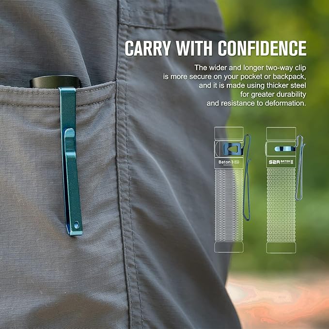 OLIGHT Baton3 Pro EDC Rechargeable Flashlights 1500 Lumens with Charging Cable, L-Shape Stand and High Performance Bright LED Flashlight for Camping and Emergency (Cool White Light: 5700~6700K)