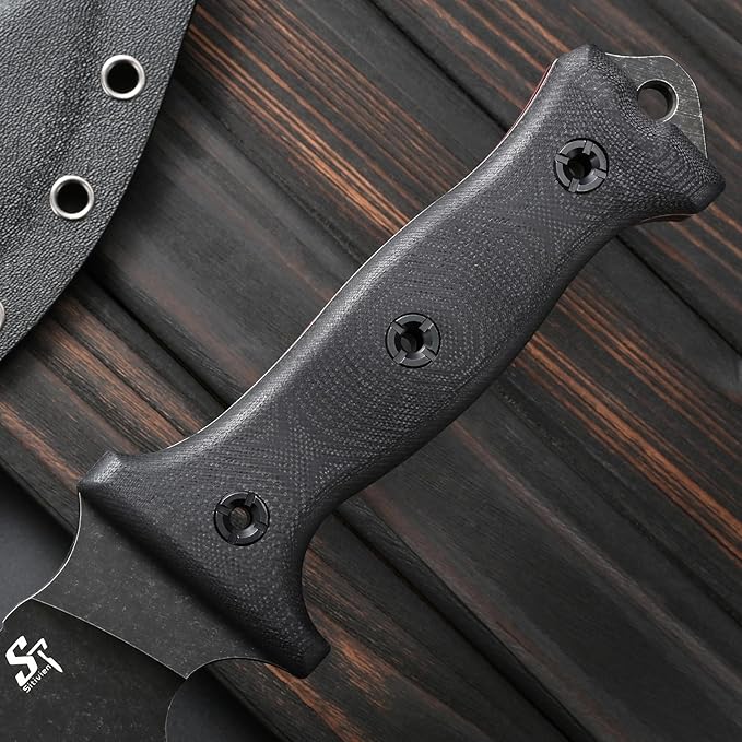 Sitivien ST28 Fixed Blade Knife 7MM Thick N690 Stainless Steel Blade G10 Handle Full Tang EDC Tool Knifes for Outdoor Working Camping Hunting Fishing