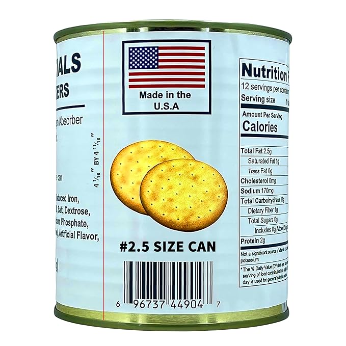 Future Essentials Sailor Pilot Bread Crackers 9.9 Oz per Can Ship’s Biscuit Ready to Eat Survival Food #2.5 Can (12 Servings Each) Pack of 1 Long-Term Emergency Storage Food 30-Year Shelf Life