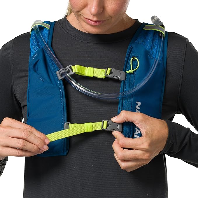 Nathan QuickStart 1.5L Hydration Pack Vest with Bladder or flasks, Storage Pockets, Breathable Moisture-Wicking Fabric, Adjustable Straps for Running, Hiking, Walking, Marathons, Obstacle Races