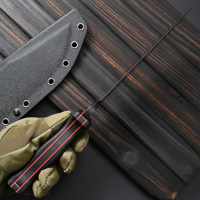 Sitivien ST28 Fixed Blade Knife 7MM Thick N690 Stainless Steel Blade G10 Handle Full Tang EDC Tool Knifes for Outdoor Working Camping Hunting Fishing