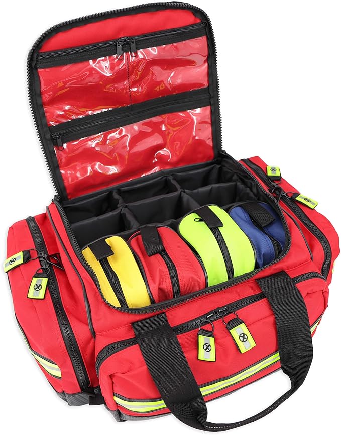 Lightning X Modular Large EMT Medic First Responder EMS Trauma Jump Bag w/Embroidered Name - RED
