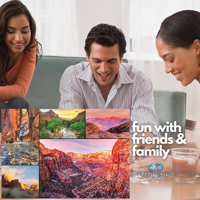 Better Me Zion National Park 1000-Piece Puzzle - USA Jigsaw Puzzle Featuring Mount Zion Canyon & More, for National Park Lovers