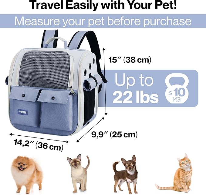 Cat Backpack Carrier Airline Approved ??Breathable Pet Carrier Backpack for Small Dogs, Cats, Puppies, Rabbits ??Travel Dog Backpack with Ventilated Design for Hiking, Outdoor, Car Trips