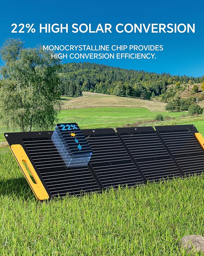 100W Portable Foldable Solar Charger, 19V Monocrystalline Panel with 22% Efficiency, IP65 Waterproof, for Power Stations and Outdoor Camping, Includes DC/Anderson/XT60 Cables, Adjustable Kickstand