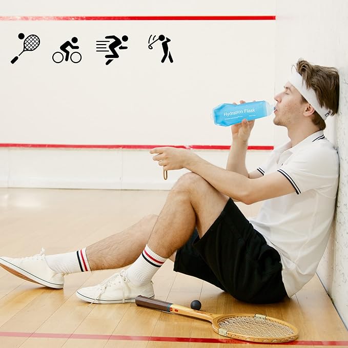 J.CARP 150ml Soft Flask Running Water Bottles, TPU Foldable Running Hydration Flask for Hydration Pack Cycling Hiking Climbing Outdoors Motorbike White