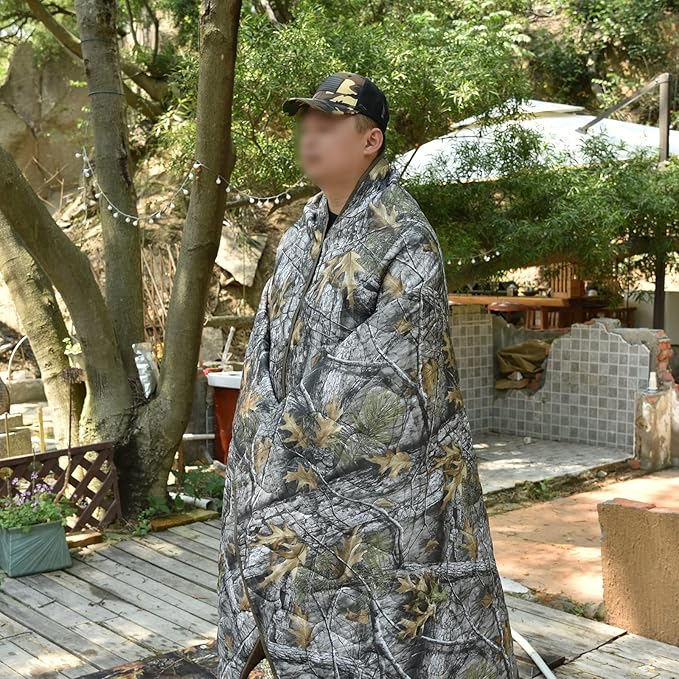 Poncho Liner Military Outdoor Camping Blanket for Travel, Beach, Grass, Picnic, Car Emergency, Outdoor, Survival