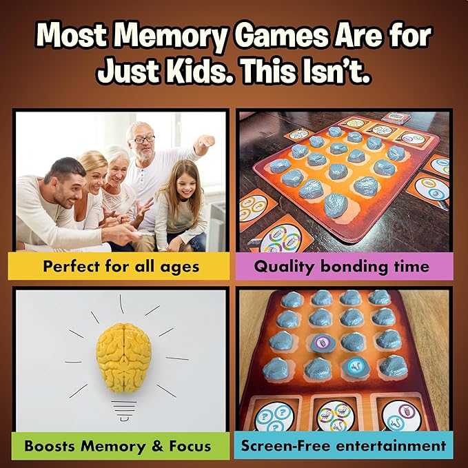 UnderBugs ??Memory Card Game for Kids - Ages 4+ - Bug Matching Fun Family Game ??16 Rock, 20 Magnifying Glass Cards, Educational Puzzle Game for 2-4 Players