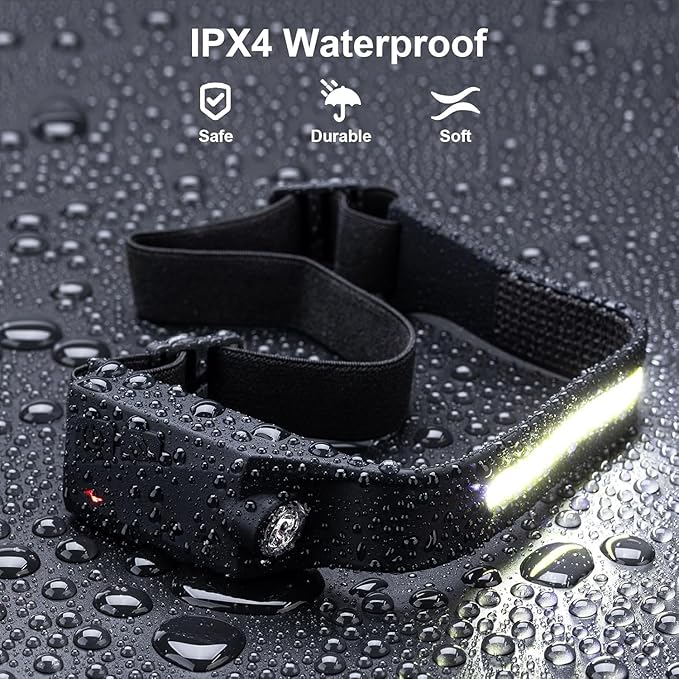 Rechargeable Headlamps 6 Packs, 230° Wide Beam LED Headlamp, Powerful Headlight with Motion Sensor for Adults, 5 Modes, Head Lights for Forehead, COB, Head Lamp for Running Working Outdoor Camping