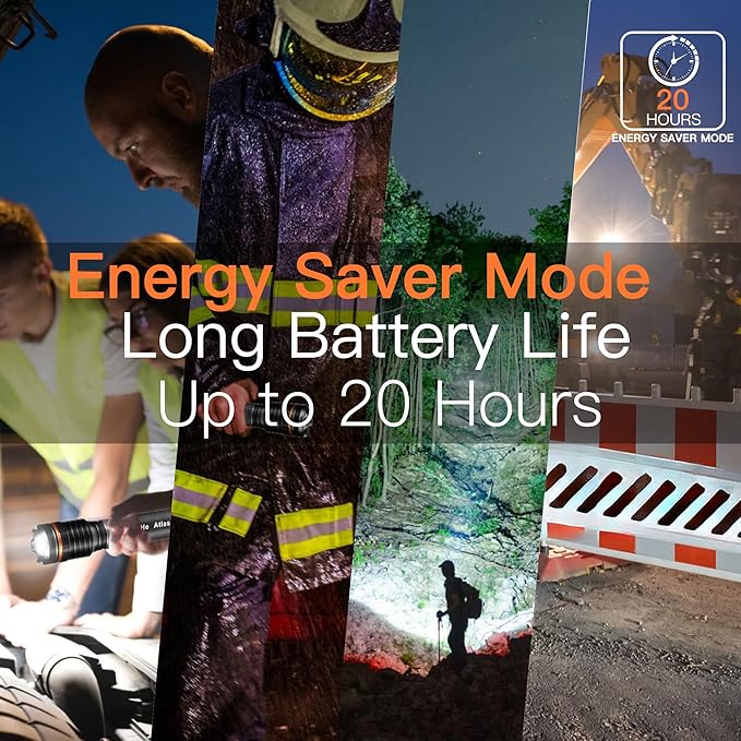 KunHe Heavy Duty 3D Cell LED Flashlights Large Aluminum Zoomable High Lumens-1200 LM Battery Powered Single Mode Flash Light- Big Flashlight for Home Emergency Power Outages Camping Car