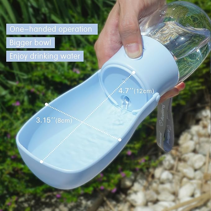Foldable Dog Water Bottle, Portable Water Dispenser for Dog, Cat, Rabbit, Puppy and Small Animals, Dishwasher Safe Pet Accessories for Walking, Hiking, Travel
